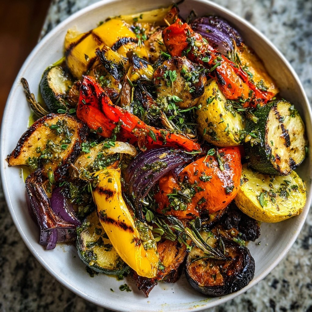 Healthy Lemon Herb Grilled Veggies