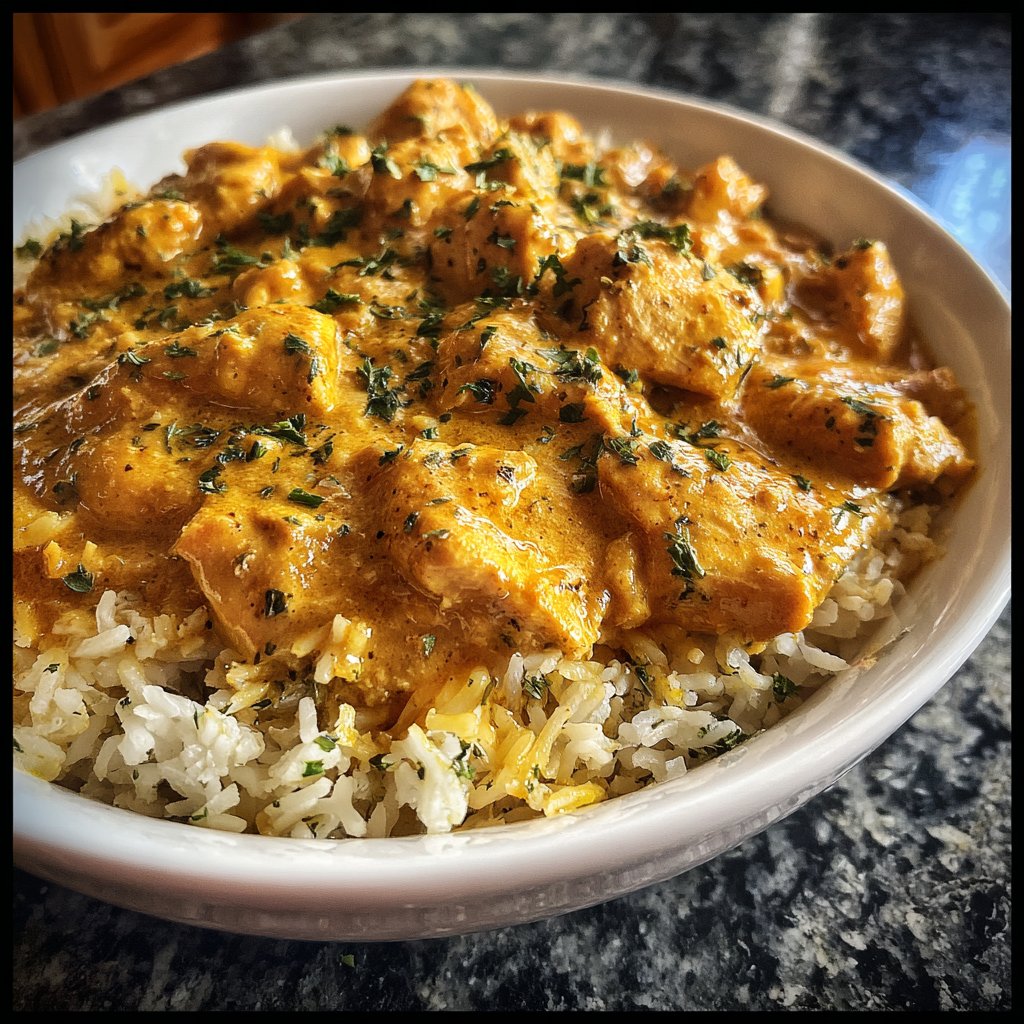Quick and Easy Butter Chicken with Rice