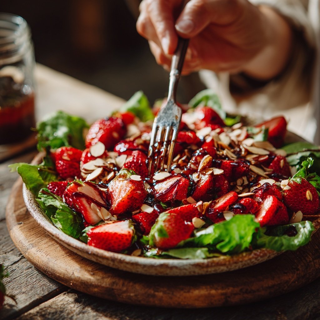 Balsamic Strawberry Salad with Almonds