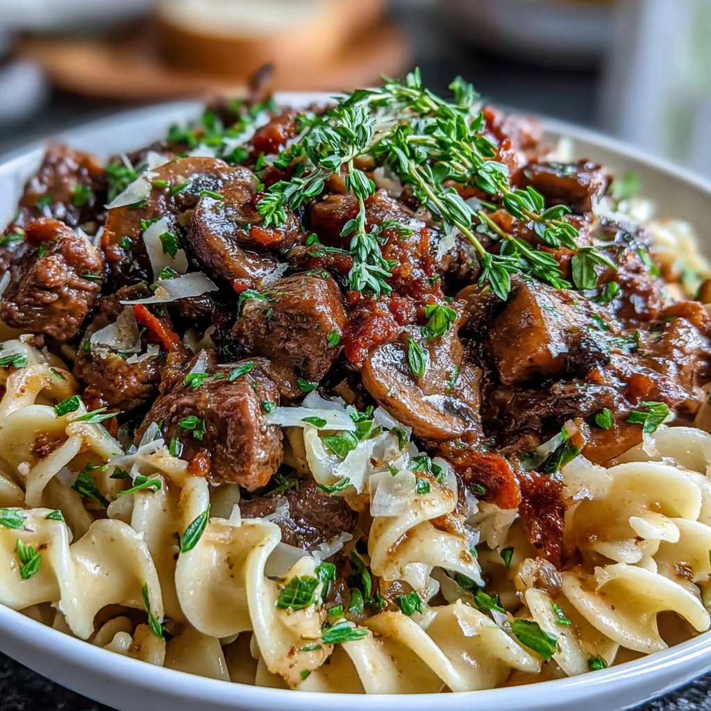 One Pot Beef Stroganoff
